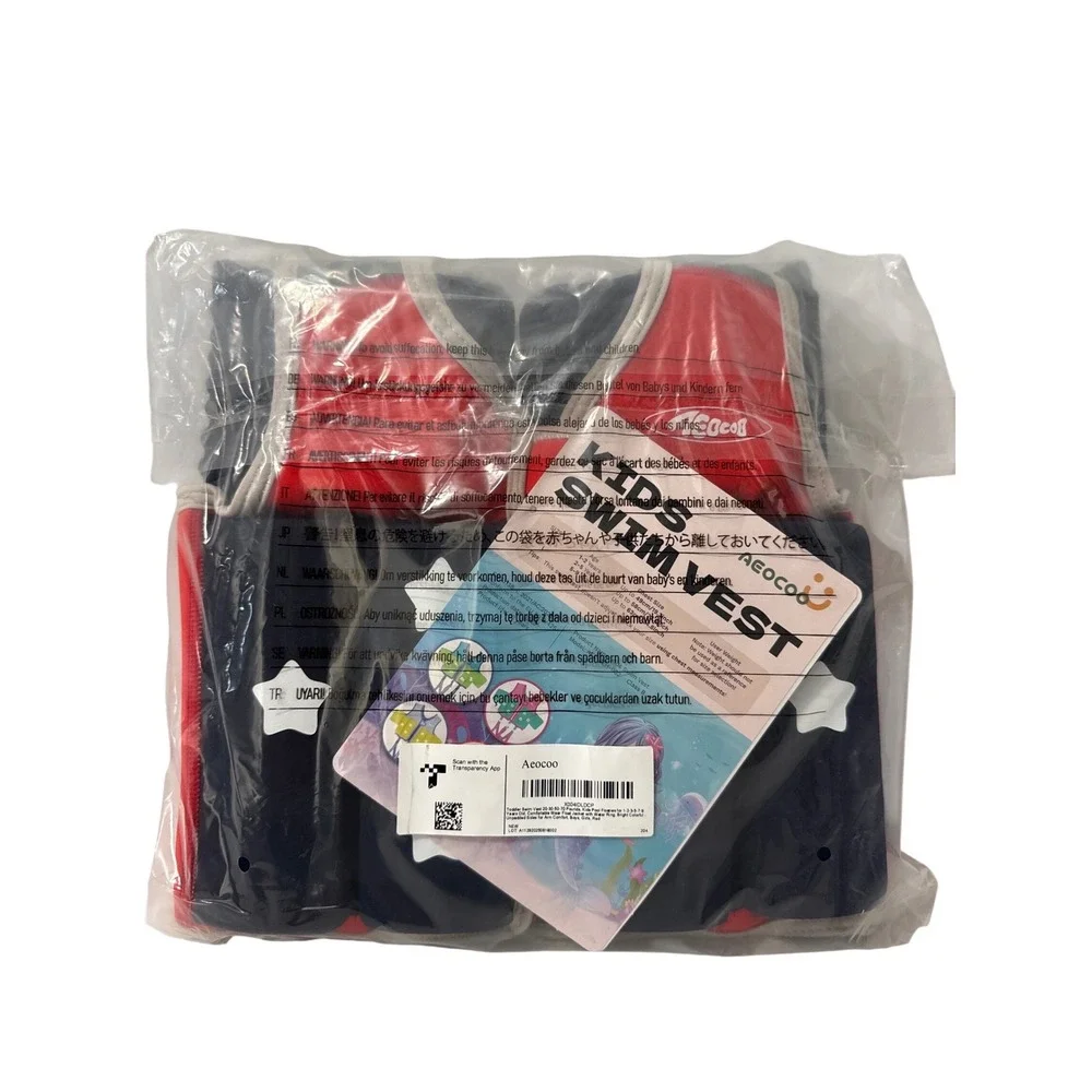 Aeocoo Swim Vest Kids Medium Red Blue Stars‎ Life Jacket AEC-ZZH-002